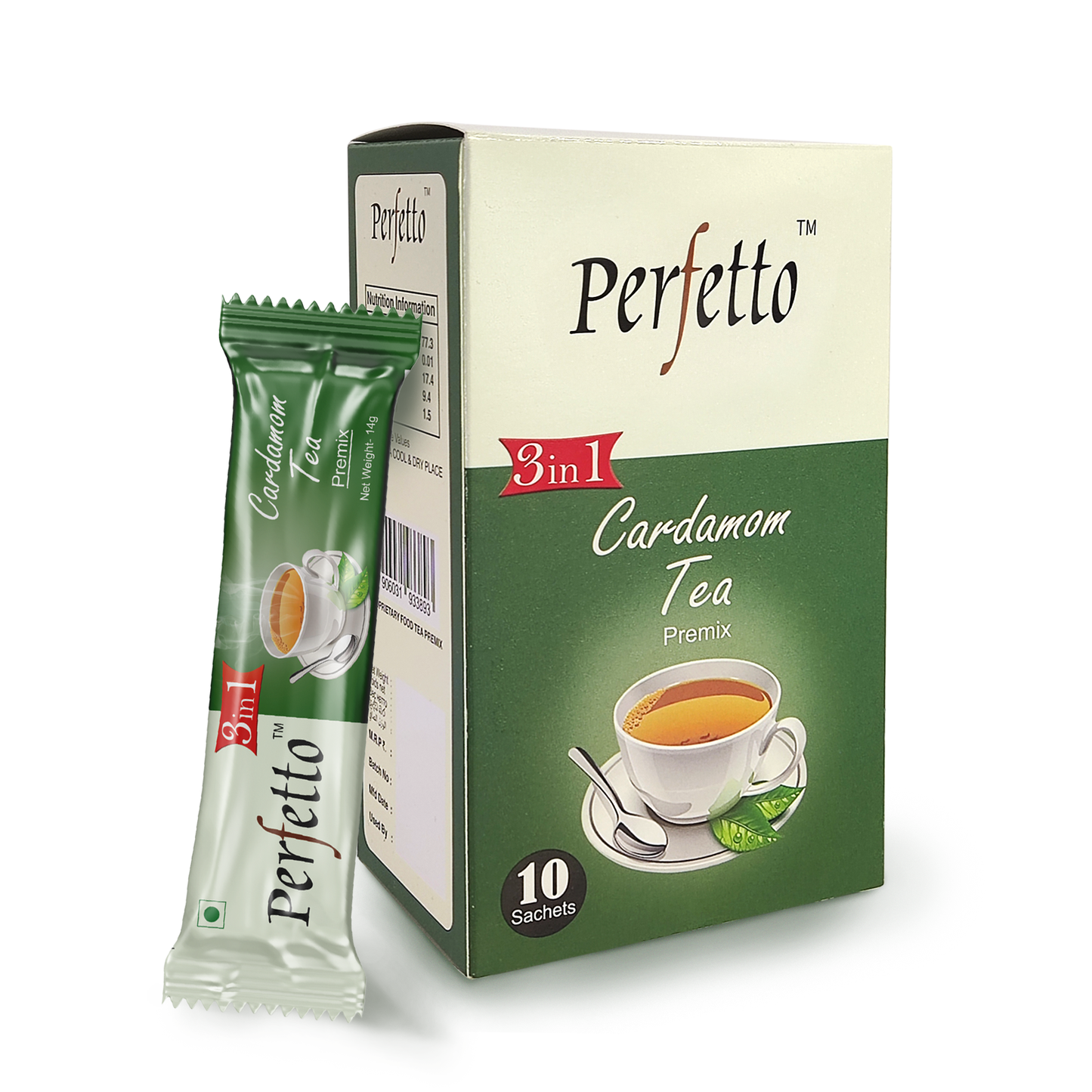 Perfetto 3 in 1 Cardamom Tea Premix Box